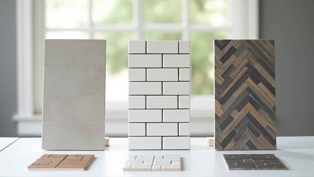careful tile layout and grout